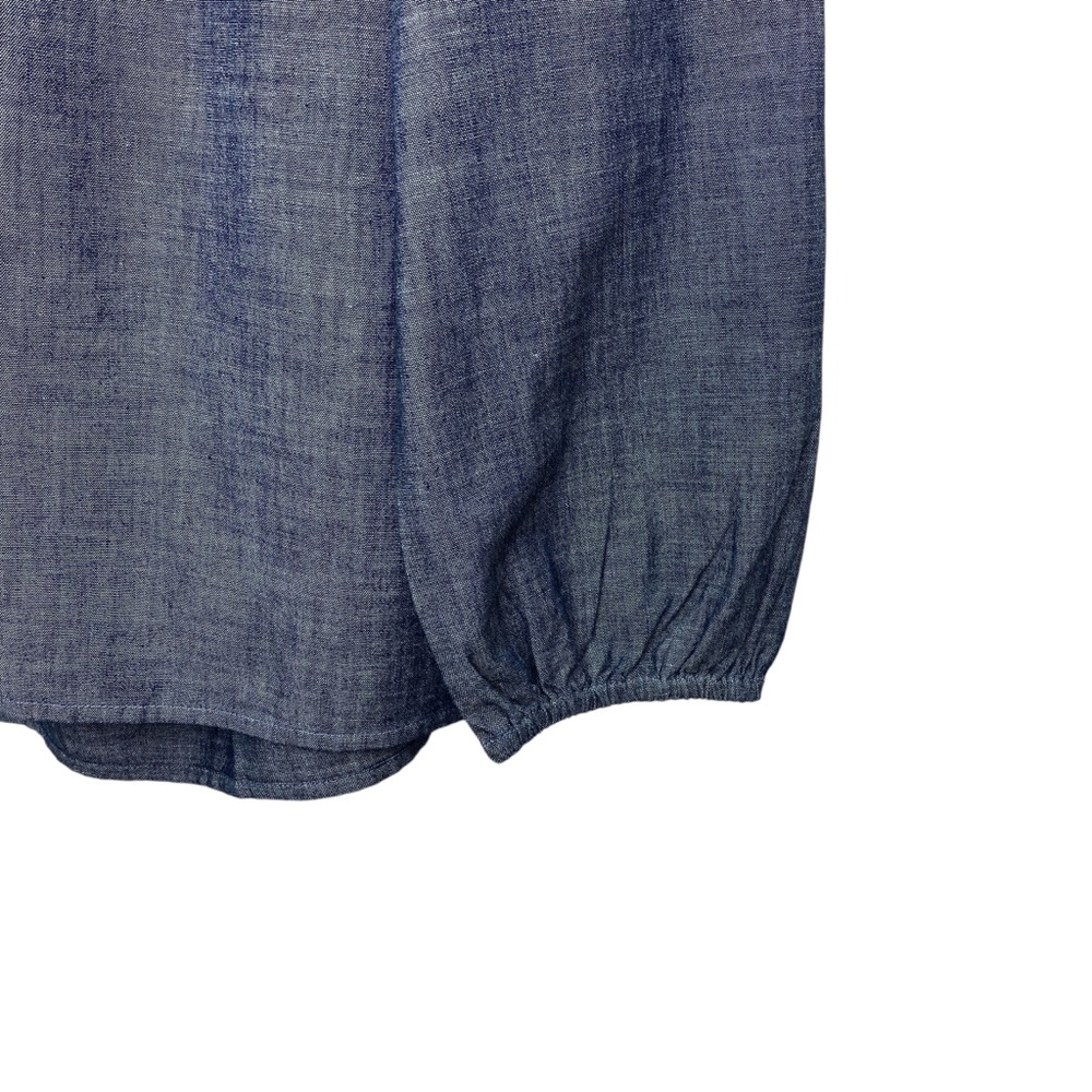 Lands End Pullover Top Womens Small Blue Chambray Long Sleeve Tunic Blouse Shirt - Picture 3 of 10